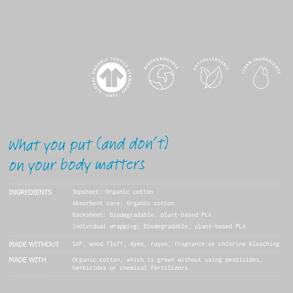 Adaye Organic Pads Ingredients