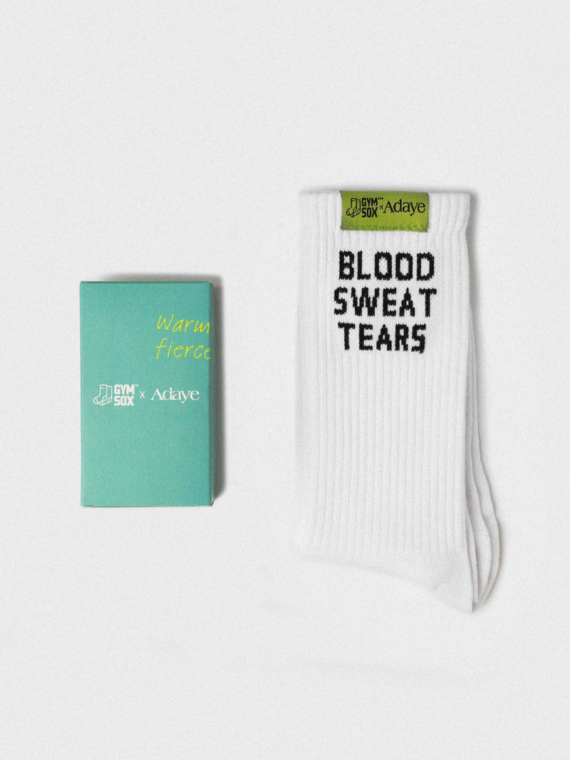 Adaye Blood Sweat Tears Statement Socks Gymsox